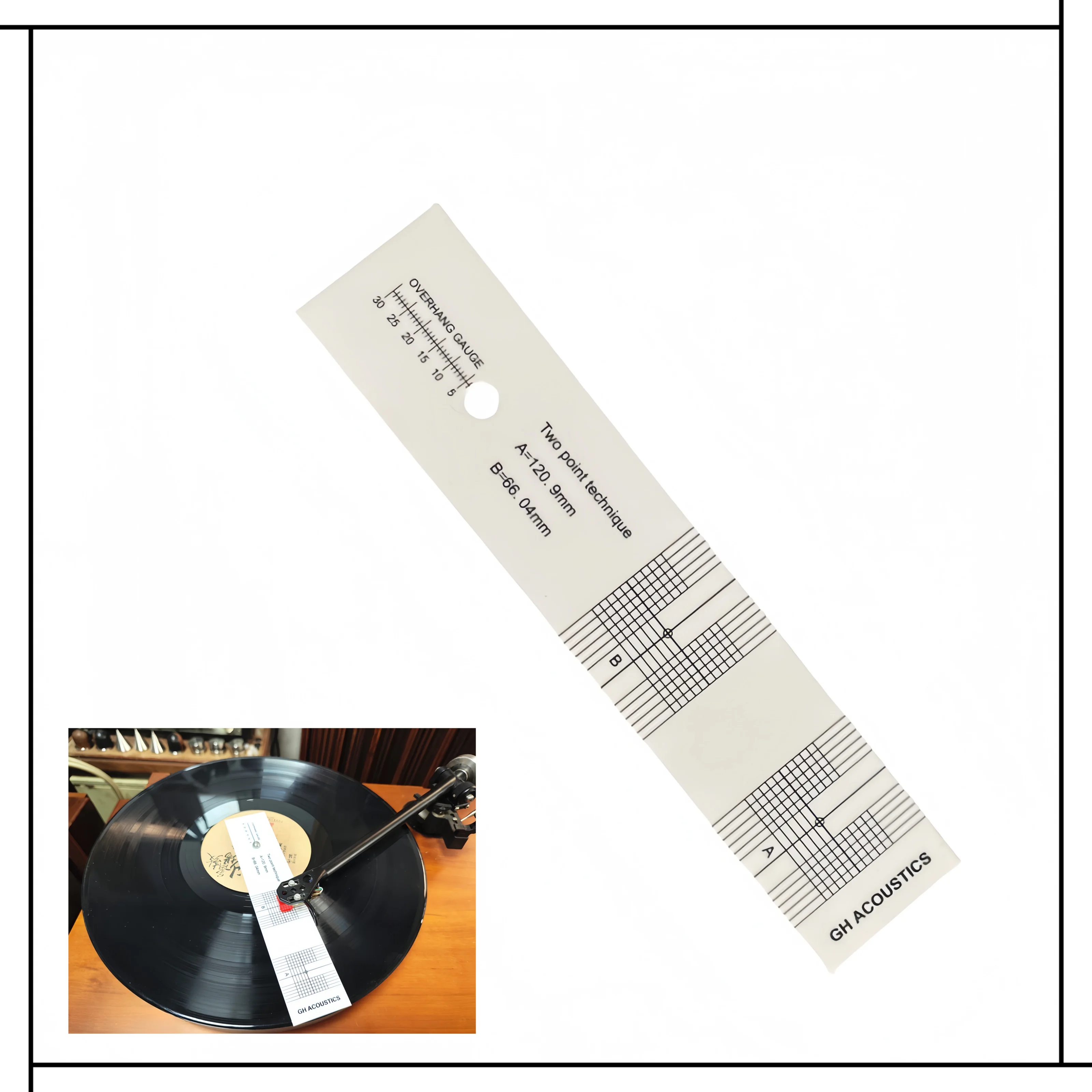 LP Turntable Cartridge Alignment Protractor | High-Precision Stylus Calibration Tool | Tonearm Alignment Gauge for Vinyl Record