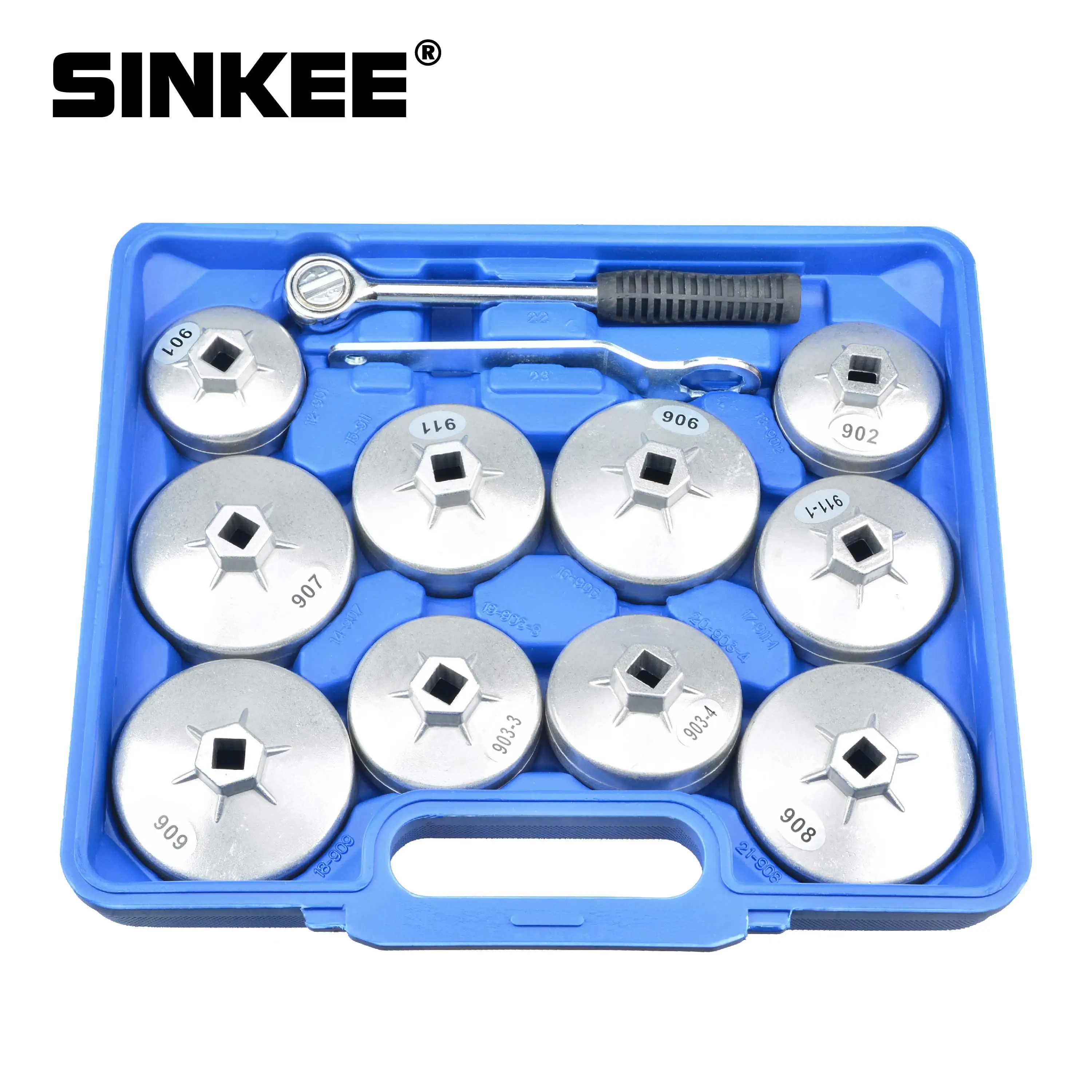 23pcs Oil Filter Wrench 901-915 Cup Filter Socket Professional Aluminum Bearing Extractor Removal Tool Sleeve Spanner