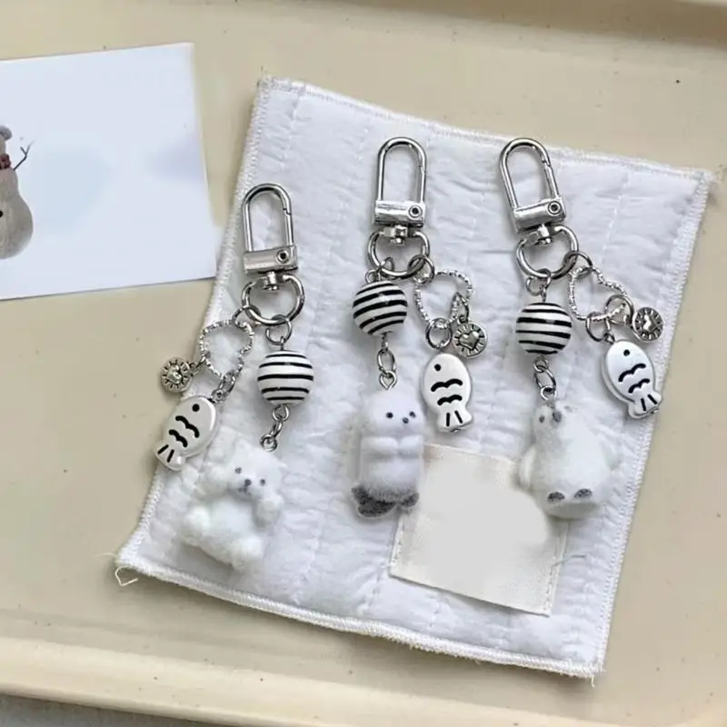 X5xa Стильный медвежьей брелок с плюшевым стаком многофункциональные сумки Clip Clip Cartoon Sacks подвеска для повседневной