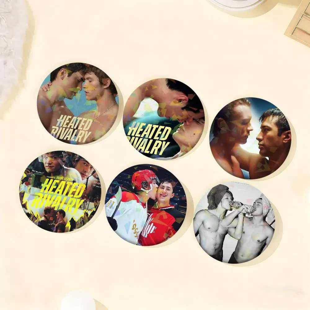 Movie H-Heated Rivalry Badge Set Glass Shine Brooches Lapel Backpack Costume Gifts Decoration Birthday