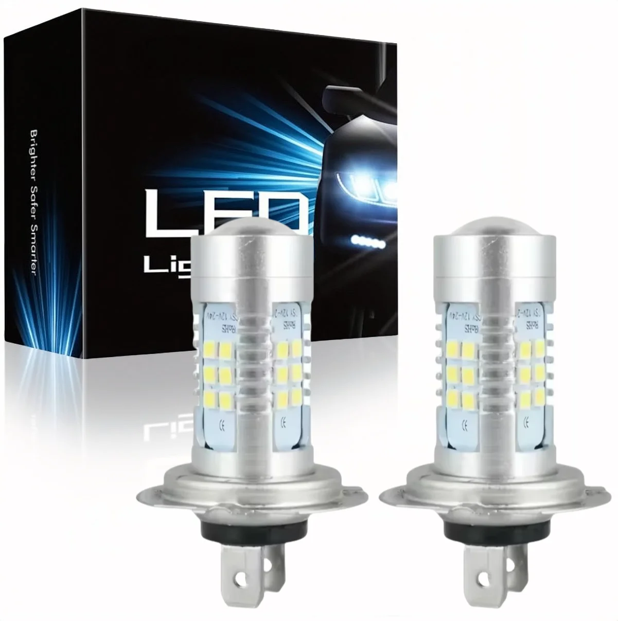 2 قطعة H7 زينون 21 واط 12 فولت المصابيح الأمامية/مصابيح سيارة عالية الشعاع 6500 كيلو أبيض #6