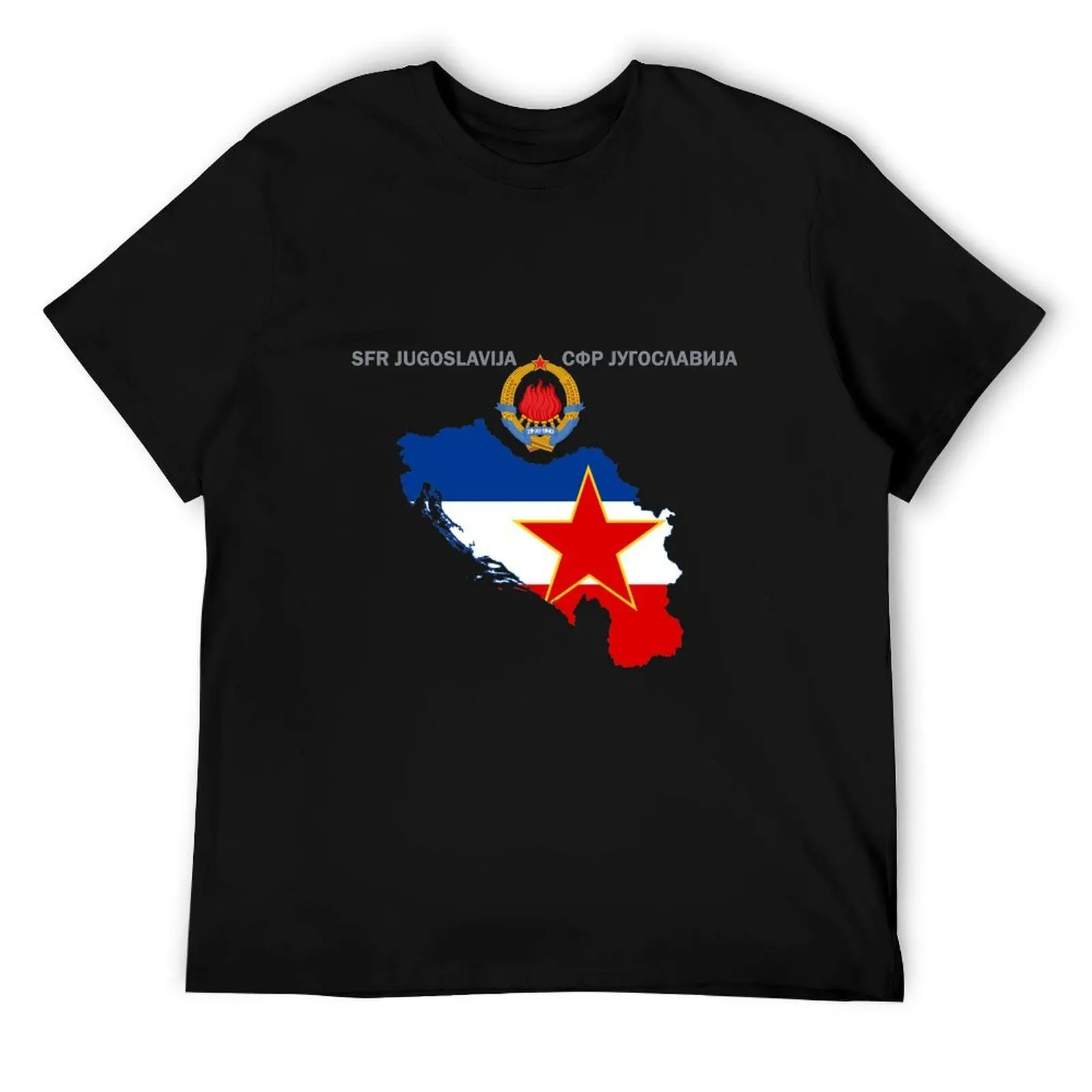 

SFR Yugoslavia - Map - Emblem - Flag T-Shirt man t shirts graphic anime t shirts for man T-Shirt