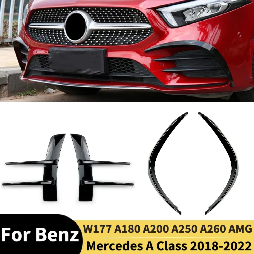 

Для Mercedes Benz W177 A180 A200 A250 A260 AMG A35 2018-2022 автомобильный передний фартук, бампер, сплиттер, спойлер, аэро комплекты кузова