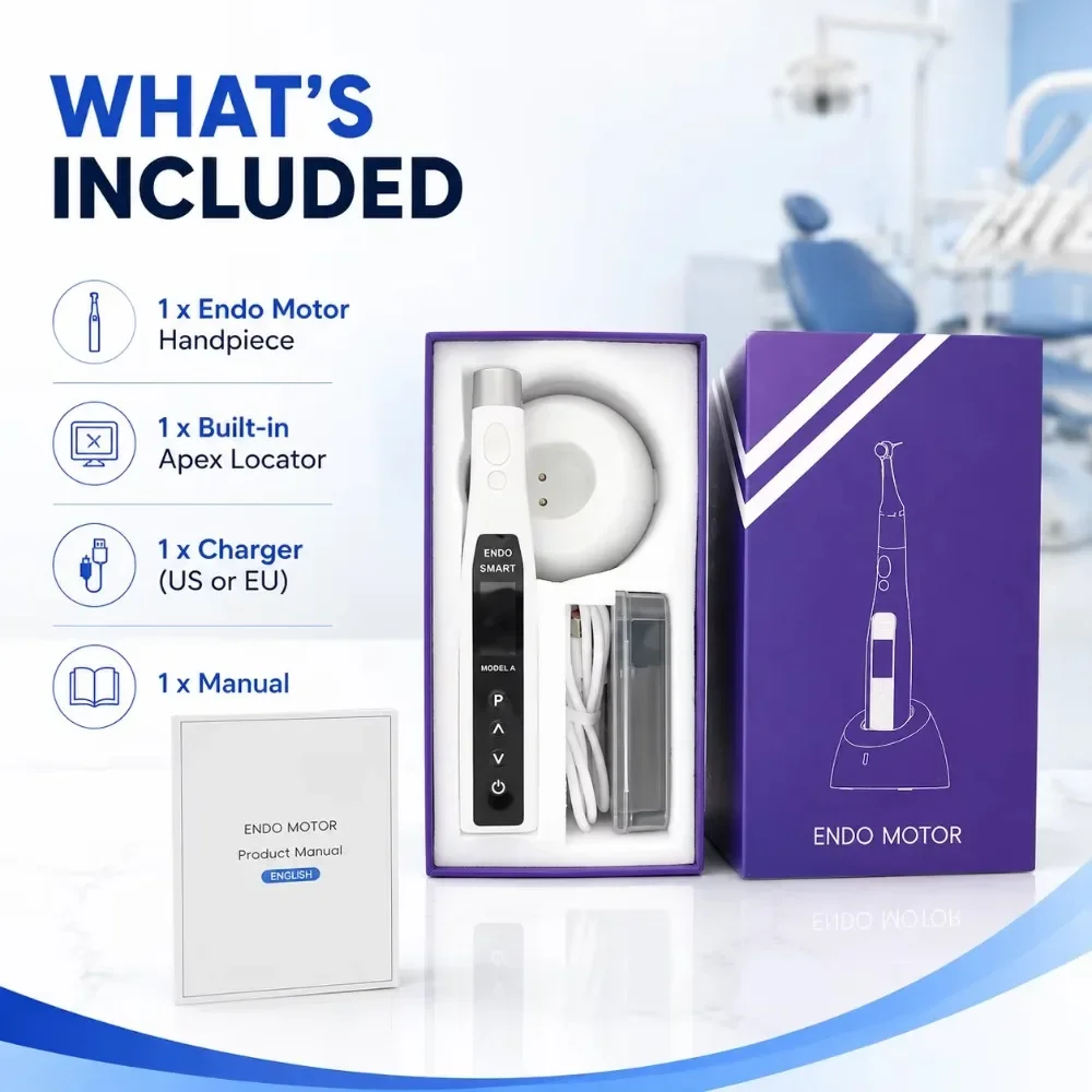 Dental Endo Motor Model A Built-in Apex Locator Wireless 9 Modes Reciprocating 360° Rotation Root Canal Treatment Handpiece