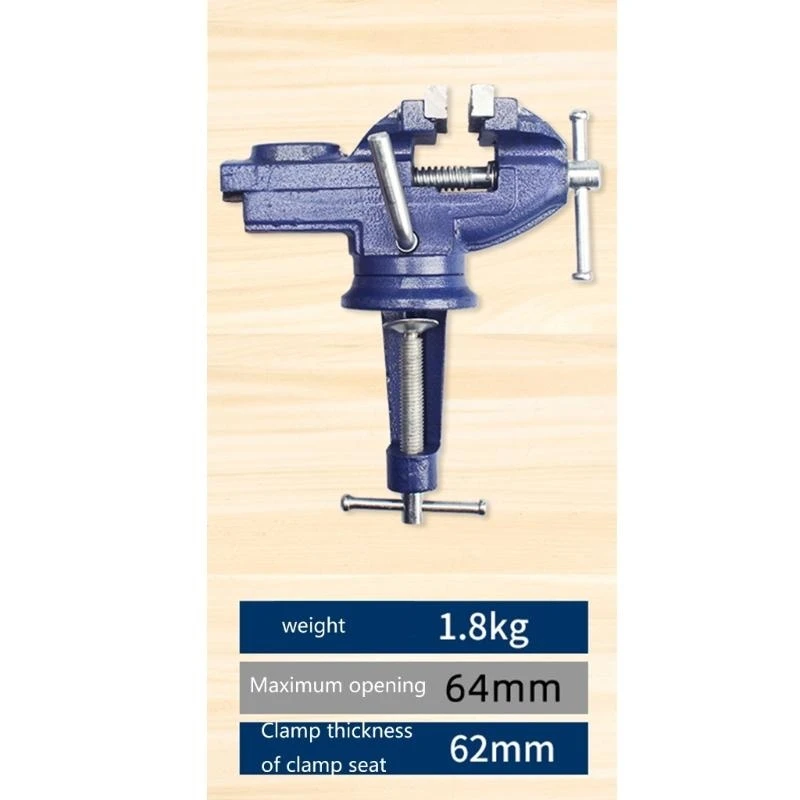 U2JE Muliti-Funcational Vise Mini Rotating Tables Screws Vise Clamp Screw