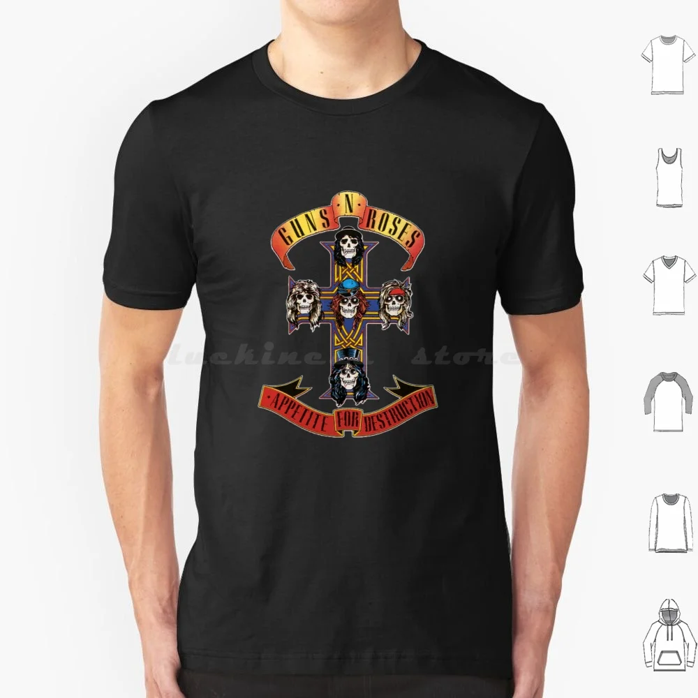 Appetite For Destruction T Shirt Big Size 100% Cotton Graffiti Music Gun N Roses Art Band Fantasy Gun N Roses Metal Art Gun N