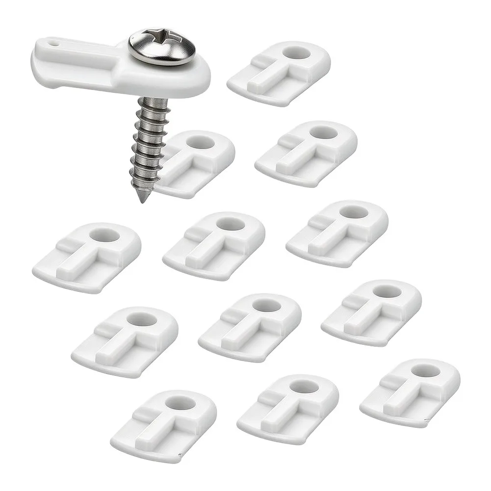 12 30 50 Pcs White Window Screen Clips With Screws Nylon And Steel Fixing Clamp For Home Awning Storm Door Installation Tool Set