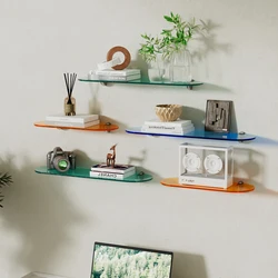 Acrylic Floating Shelf,Wall Mounted Display Stand for Decoration,Invisible Wall Ledge Bookshelf for Bathroom Bedroom Living Room