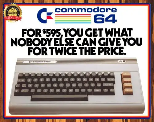 Commodore 64 - Personal Computer - Advertisement - Rare - Metal Sign