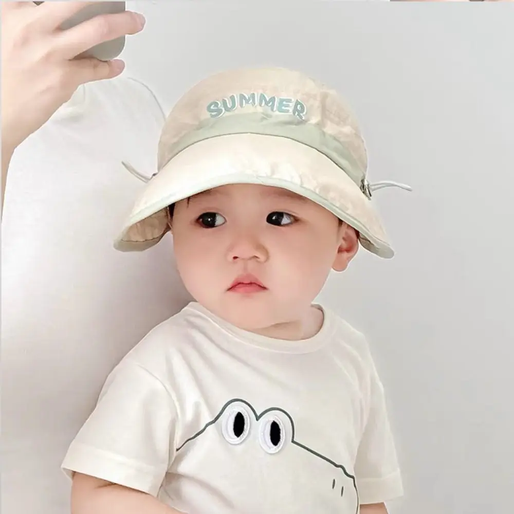 

Comfortable Big Brim Baby Sun Hat Quick-dry Breathable Kids Empty Top Cap Anti UV Korean Style Children Sunshade Hat Toddle