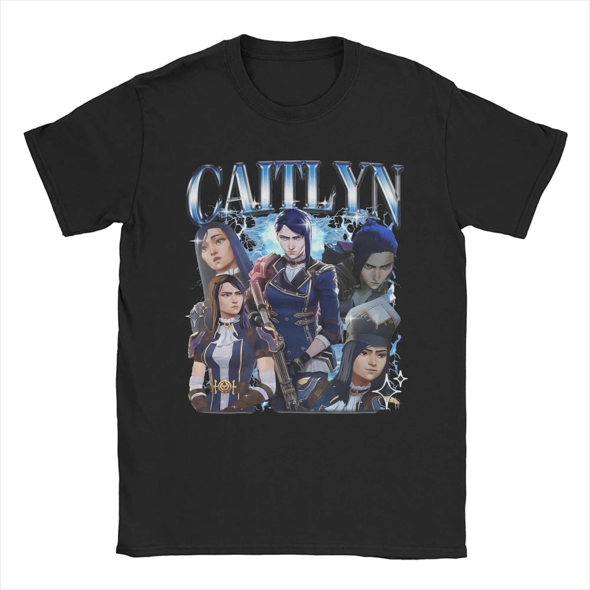 Caitlyn Arcane Movie T Shirts Men's  Cotton Creative T-Shirt O Neck  Tees Short Sleeve Tops Gift