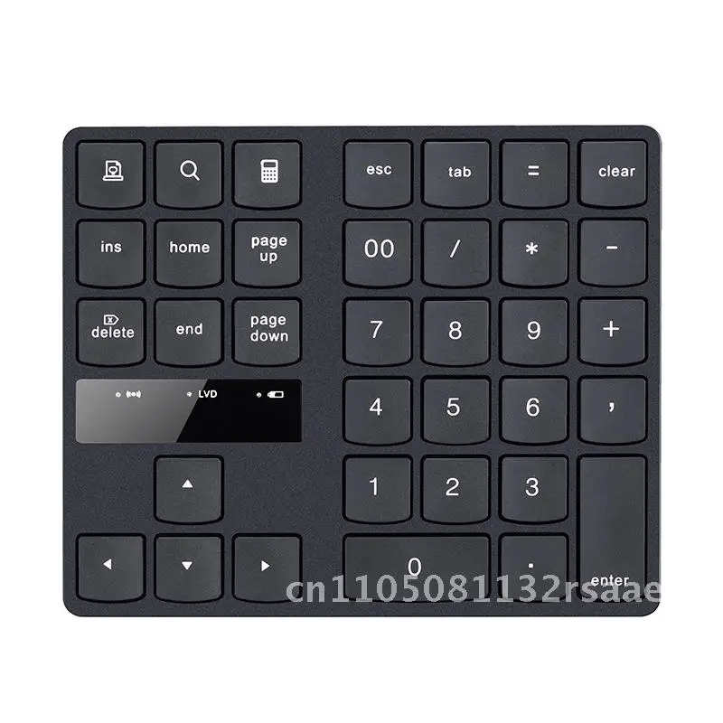 

2.4g Mini Wireless Numeric Keyboard 35-Key Silent Charging Universal Keypad for Office Cashier Financial Applications Black