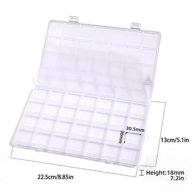 28-compartment Rectangular Jewelry Box, Storage Box for Earrings and Beads, Craft Display Container Organizer New