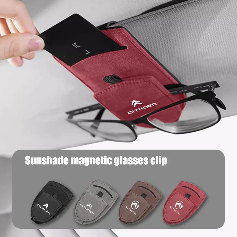 

Car Stickers Suede Glasses Clip Car Sun Visor Card Ticket Clamp Fastener For Citroen E-C3 E-C4 X C5X C3 C4 Cactus Picasso C-Cros