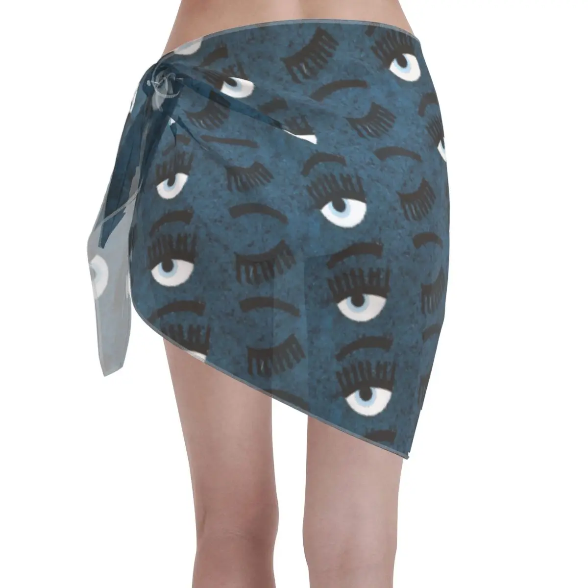 مخصص كول Ferragnies عيون C-Chiara فستان الشاطئ عادية تزيين المرأة قصيرة Sarongs الشاطئ التفاف لملابس السباحة