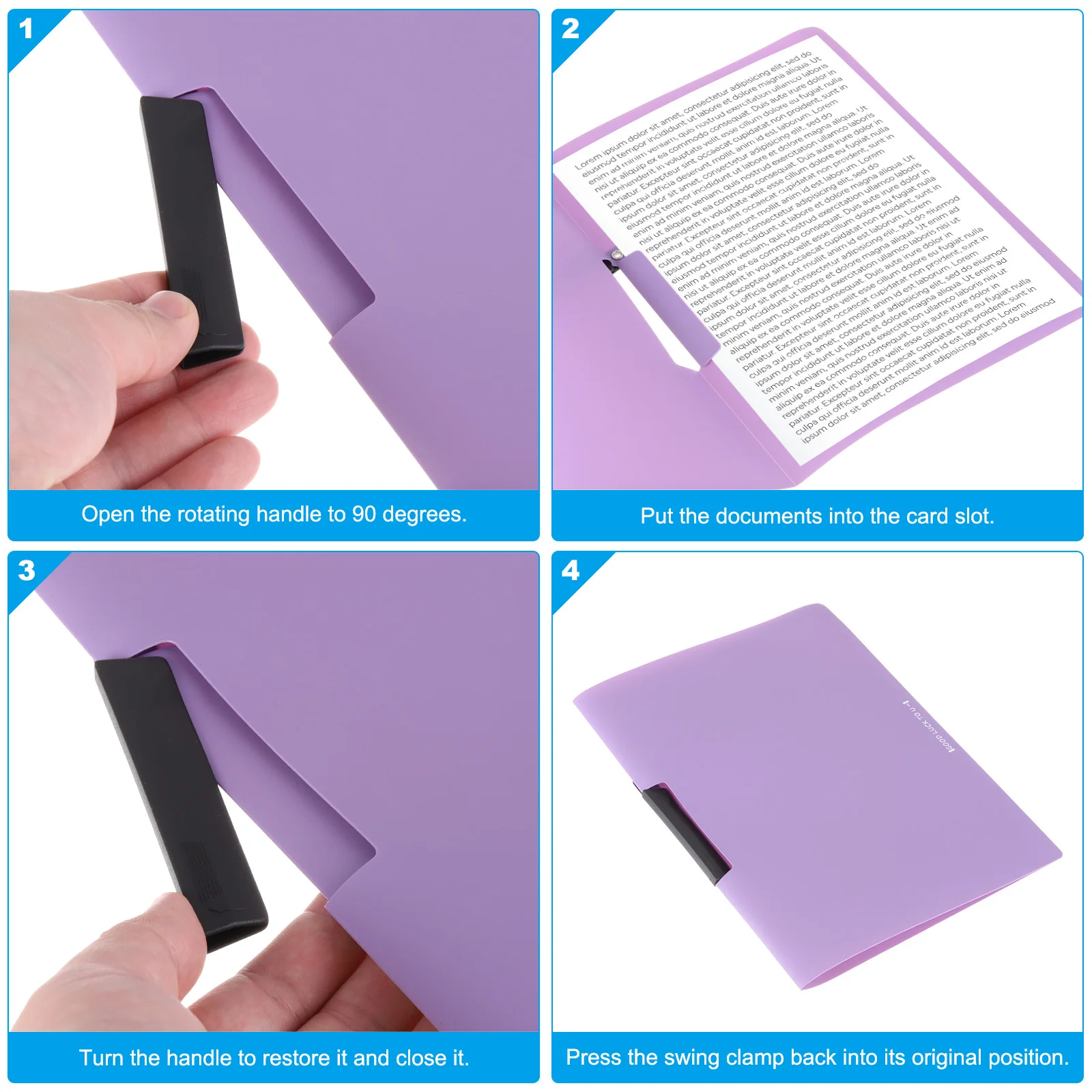 5/10Pcs Plastic Folder with Mid-Side Swing Clip Report Folder Front Presentation Folders for A4 Paper Business Documents Resume