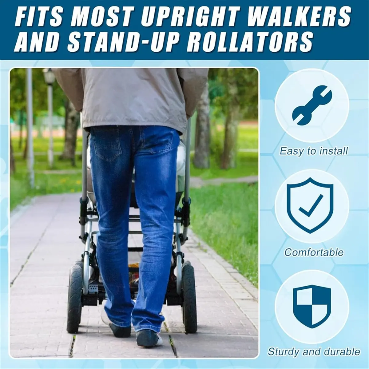 *BAAY 2 Pcs Rollator Armrest Pad Upright Walker Forearm Pads Black Walker Handle Cushions Stand Up Rollator Accessories