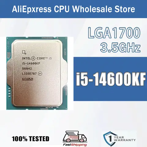 Intel Core i5-14600KF 14 Core 20 Thread 3.5GHz 125W 24MB Cache 10nm Raptor Lake Refresh DDR5-5600 / DDR4-3200 MHz SRQ3X LGA 1700