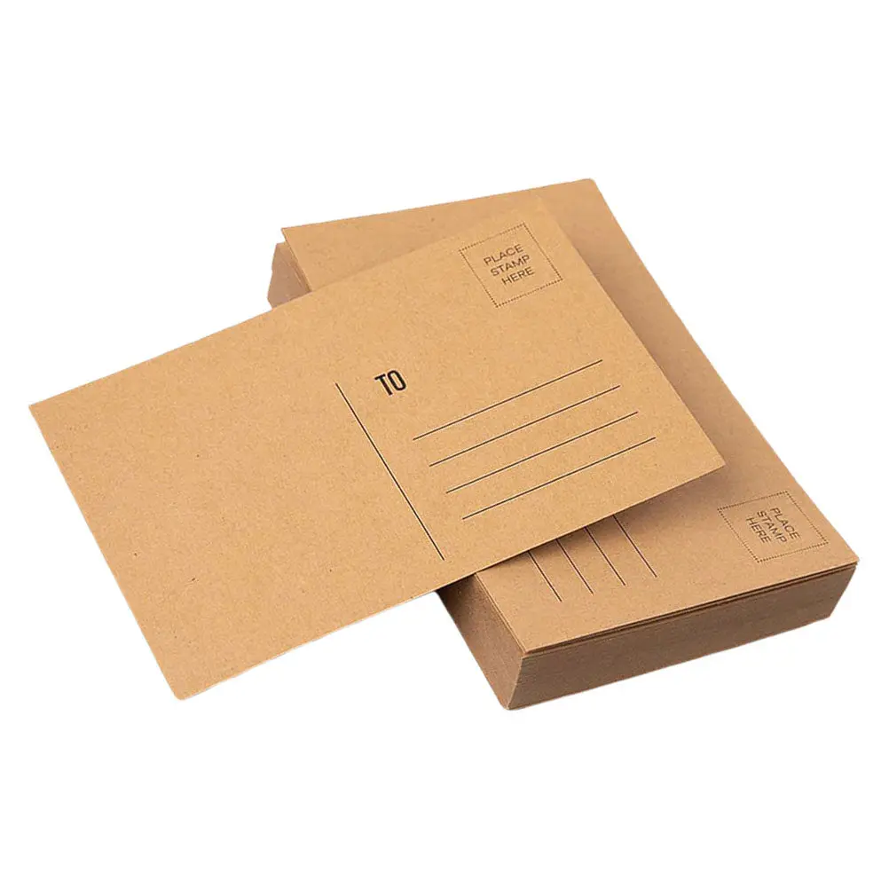 

Blank Postcards Kraft Paper Smooth Surface Printable One Side Address Side for Mailing DIY Greeting Cards Travel Birthday