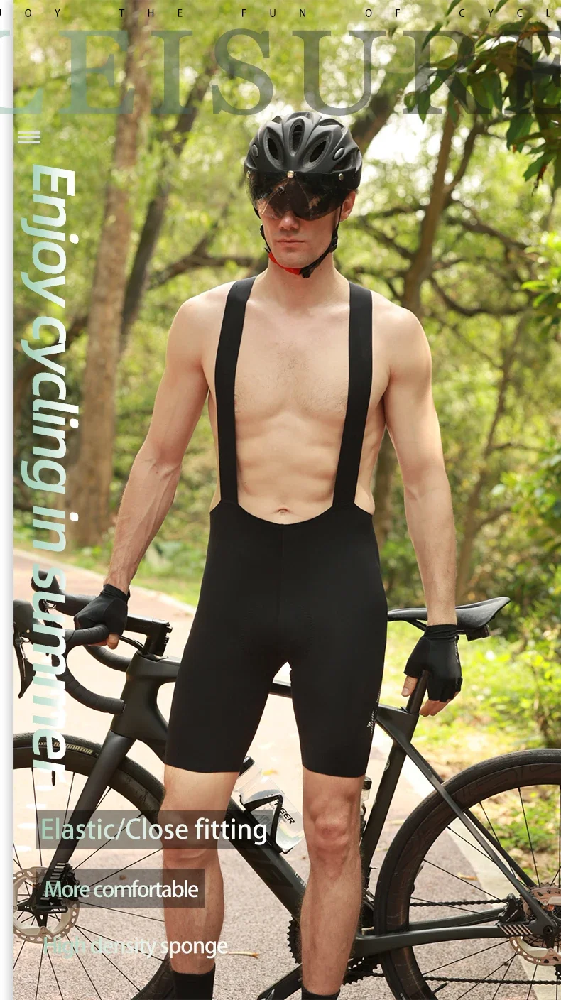 X-TIGER Radsport-Trägerhosen für Herren, bequeme, atmungsaktive MTB-Rennrad-Shorts, schnelltrocknende Sport-Trägerhosen – Detail 1