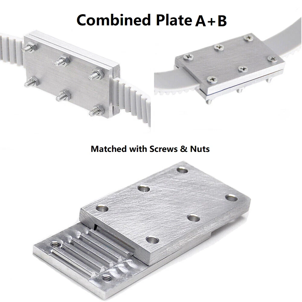 1Pcs Aluminum Arc Clamp Tooth Plate S3M S5M S8M MXL XL L H 3M 5M 8M 2GT 2M/S2M Connection Clamping Plate for Open Timing Belt