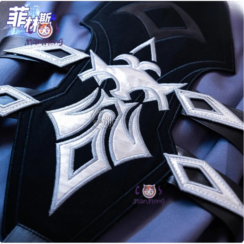 Game Genshin Impac Kyryll Chudomirovich Flins Cosplay Costume Wig shoes coat gloves prop Halloween carnival men full set suit view 4