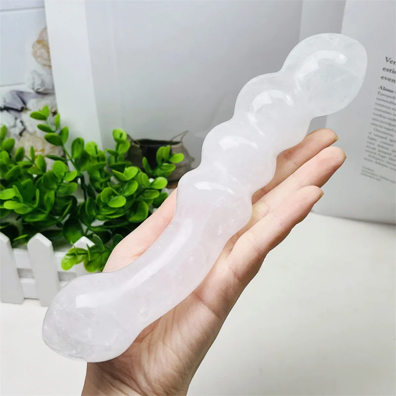 20CM Natural Clear Quartz Penis Crystal Quartz Yoni Wand Massage Stick Healing Gemstone As Gift For Women Gift  1pcs