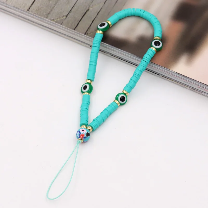 Böhmische bunte Telefonkette mit bösen Blick-Perlen, Charm-Schmuck für Frauen, Geschenke für Freundinnen, Anti-Verlust-Telefonband, handgefertigtes Lanyard-Zubehör. – Detail 3