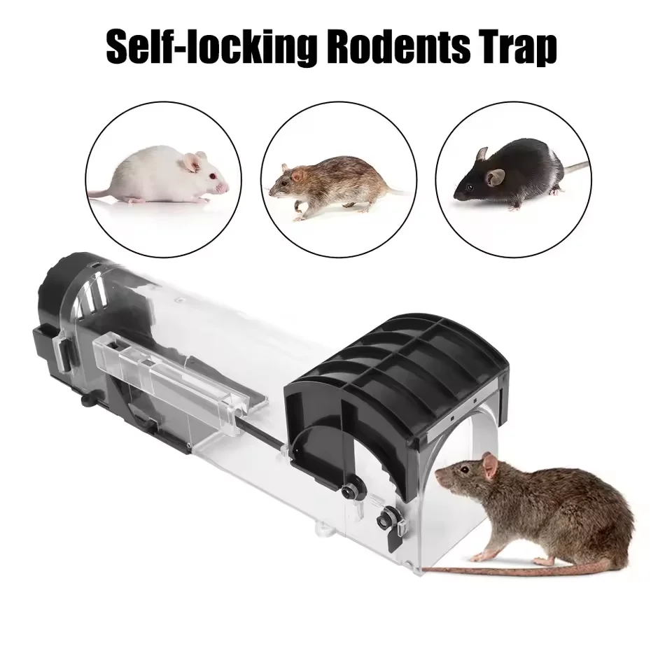 Mousetrap Safe Firm Humane Reusable Plastic Rodents Trap Household Mouse Catcher Smart Self-locking For Indoor Outdoor Garden