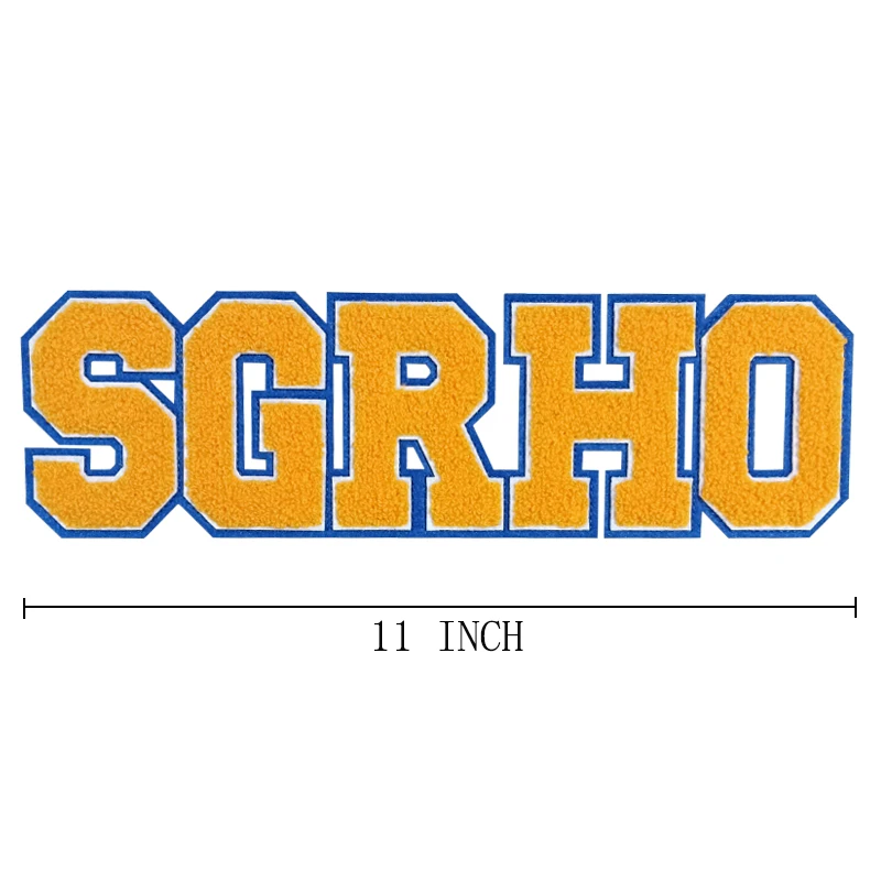 11 INCH Greater Women SGRho Sorority Sigma Gamma Rho Greek Letter Chenille Embroidery Iron on Patches for Jacket Hoodies
