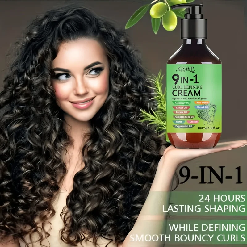 GSWP 9-In-1 Curl Styling Cream，with Rosemary, Batana Oil, Castor Oil, Keratin & Biotin.100ml/200ml view 4