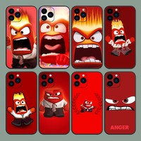 MINISO Disney I-Inside Out 2 Anger Phone Case For iPhone 8 11 12 13 14 15 Mini X XR XS PRO MAX Plus Cover