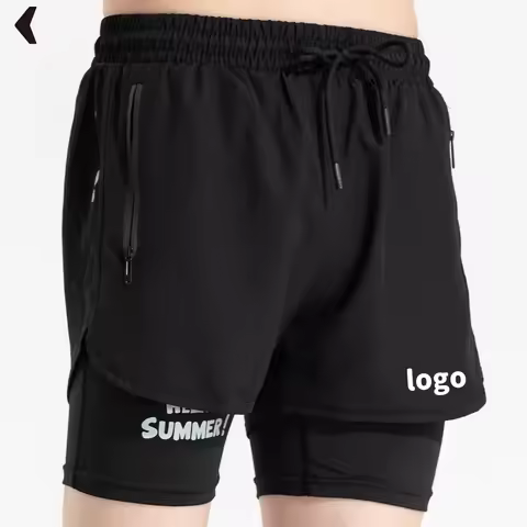 New Summer Running Short Pants Men 2 In 1 Double-deck Quick Dry Outdoor Sport Shorts Gym Fitness Sports Basketball Shorts 2218