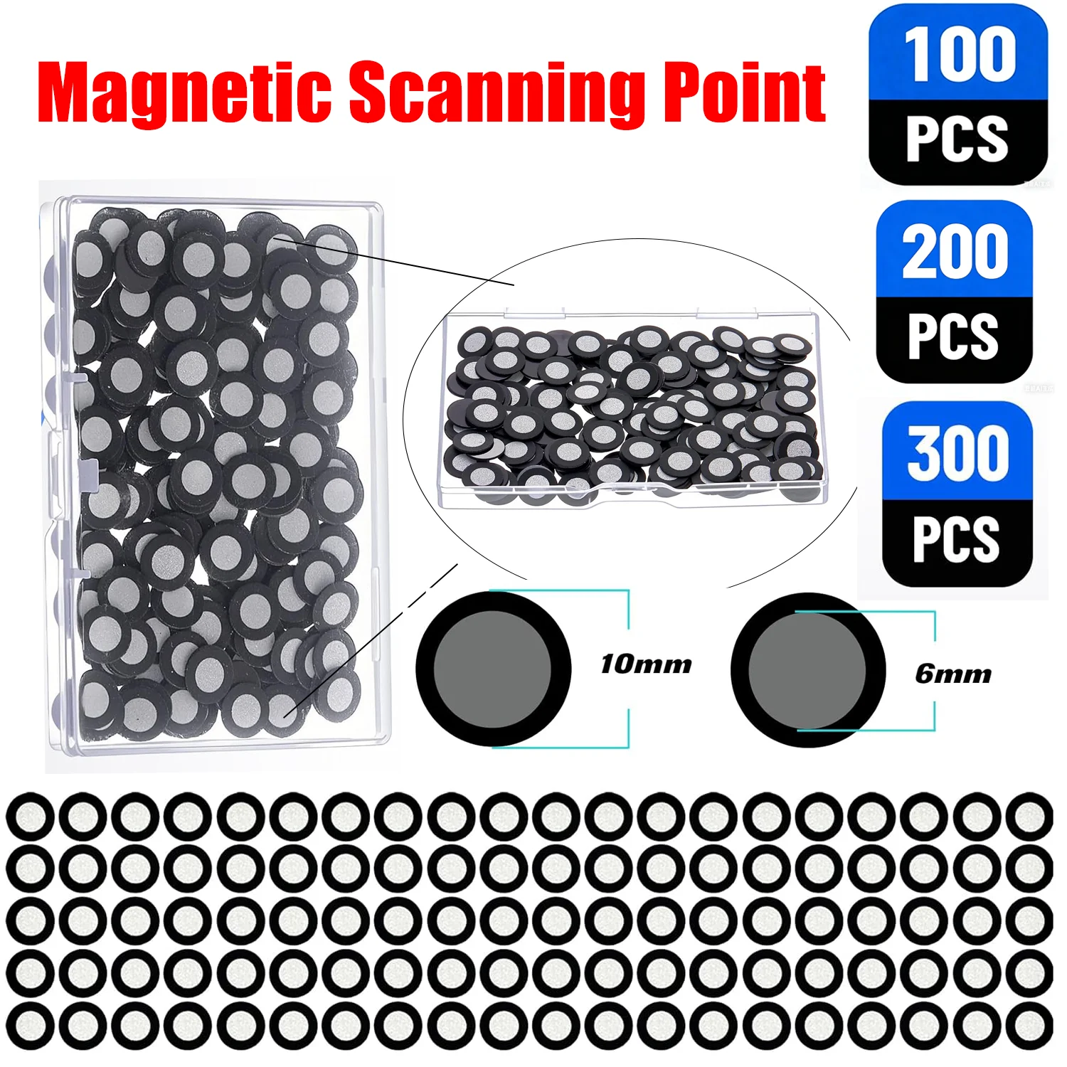 Pointeur magnétique 3D, marqueur de référence à réflexion diffuse pour scanner 3D, cible de positionnement de 6,0 mm (intérieur) et 10 mm (extérieur)