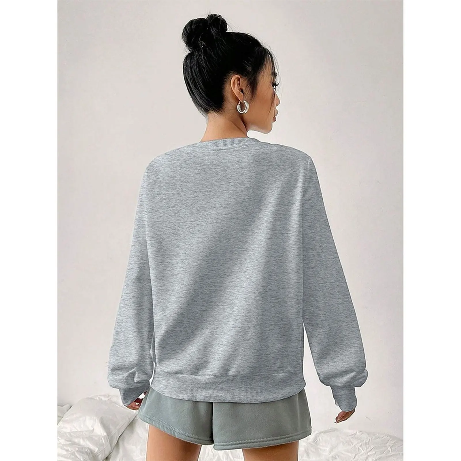 

Women\\'s Sweater Round Neck Sweatshirts Velvet Winter Casual Printed Pattern Boho Print Pullovers Autumn Woman Clothes 2025