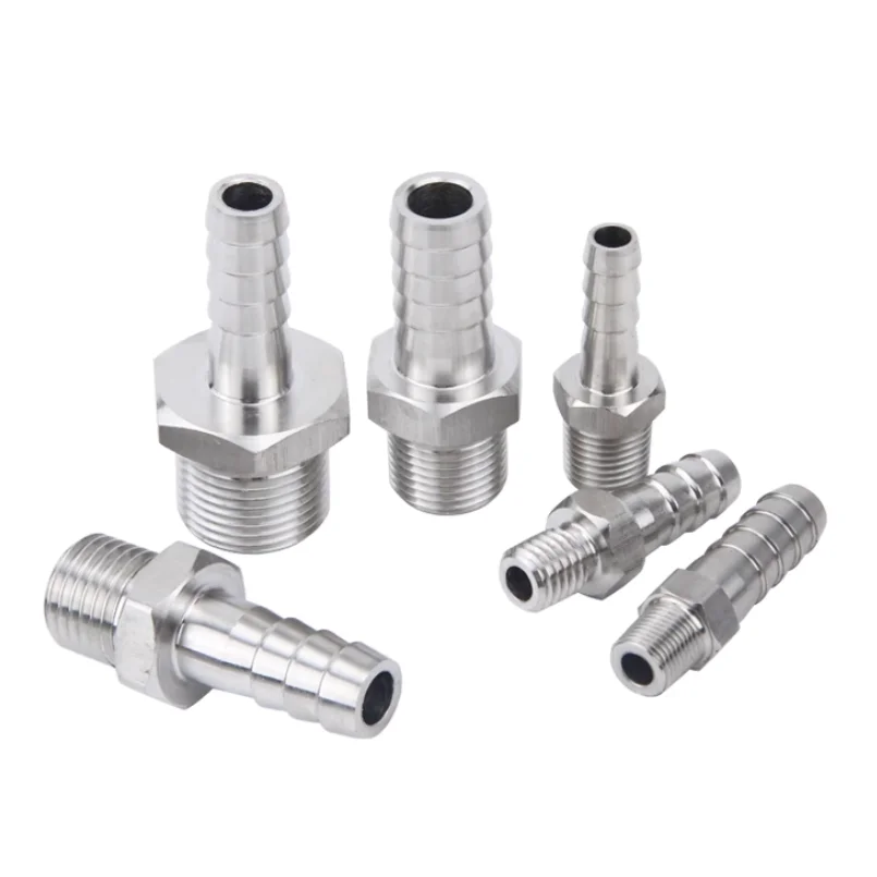 4mm 6mm 8mm 10mm 12mm 14mm 16mm 19mm Hose Barb M8 M10 M12 M14 M16 M18 M20 Male Thread Stainless Steel High Pressure Pipe Fitting