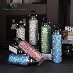 Boundless Voyage Titanium Thermos Vacuum Water Bottle Double-Walled Lightweight Leak-Proof Sport Bottle for Outdoor Travel Car