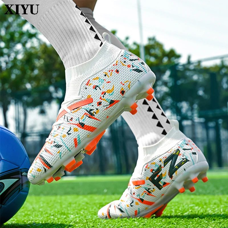 

XIYU Men's Professional Lightweight Sock-Style Soccer Shoes Outdoor Non-Slip Authentic Soccer Shoes and Sports Shoes 46#
