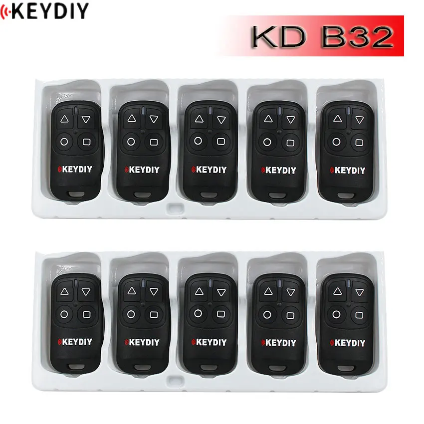 10pcs KEYDIY KD B32-4 B32 Car Remote Key 4 Button Garage Door Remote Control Key for KD900 URG200 KD-X2/KD MINI Remote Generater