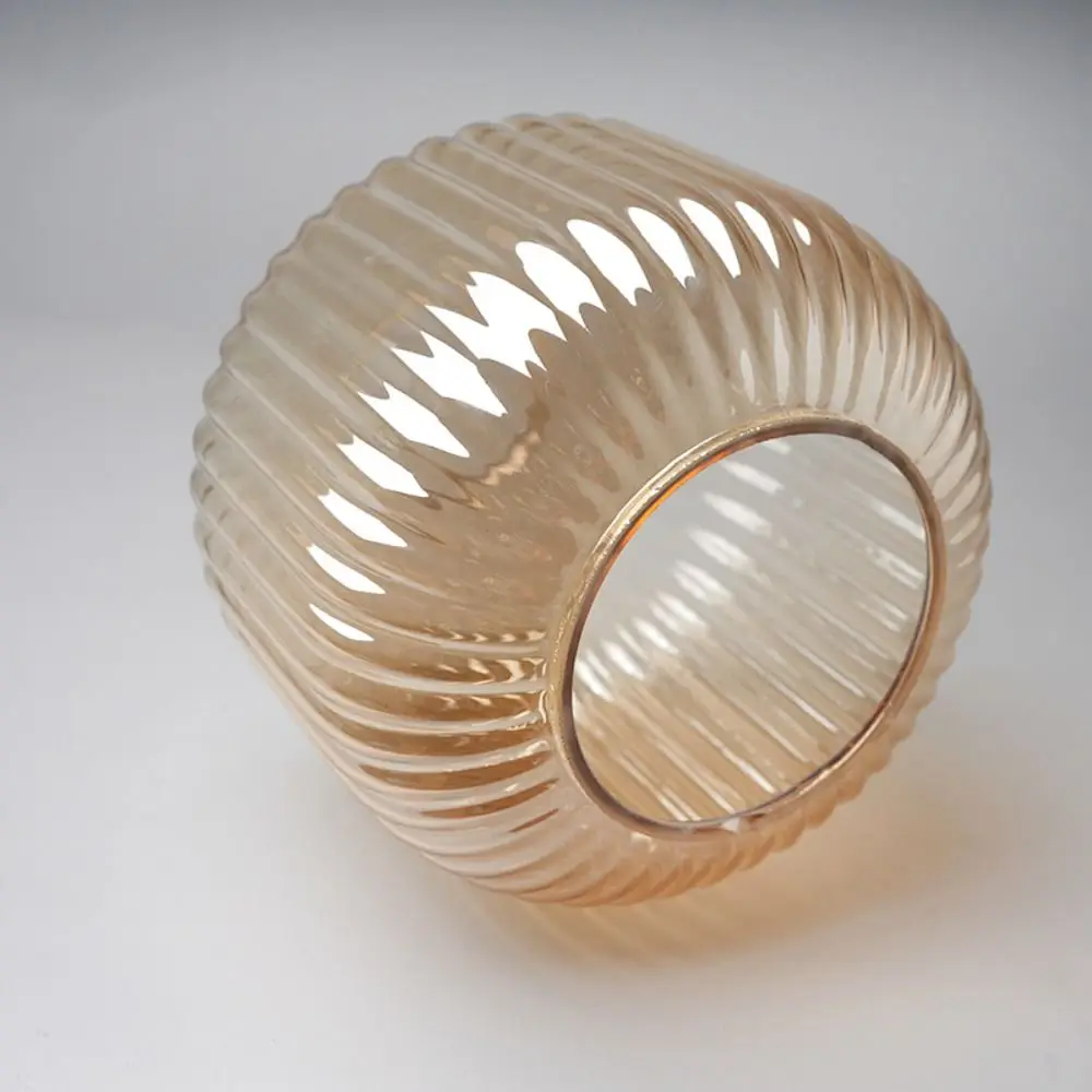 Decorative Cover Striped Glass Lamp Shade Vertical Striped Lantern Shaped Chandelier