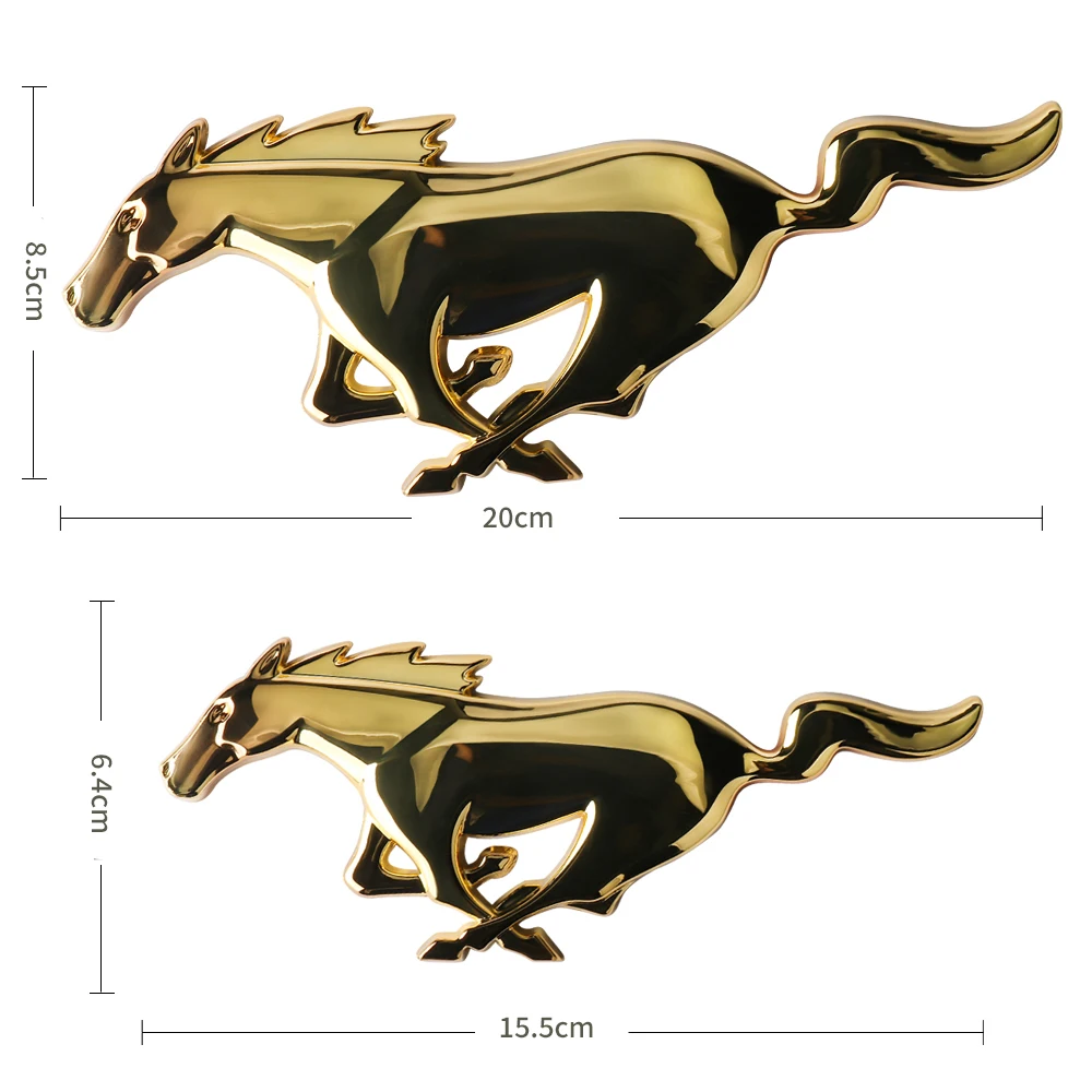 3D Zinc Alloy Mustang Running Horse Emblem Front Grille Badge For Ford Focus ST Mk2 Mk3 Mk7 Fiesta Kuga Trunk Decorative Sticker