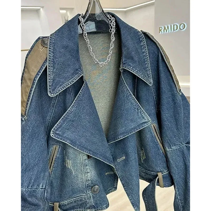 New 2026 Spring Autumn Fashion Vintage Women Jeans Jackets Tops Loose Short Casual Denim Overcoat Outerwear Female Cowboy Coats