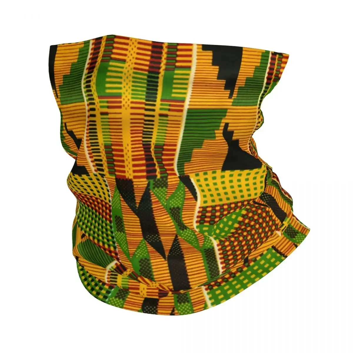 African Kente Art Bandana Neck Gaiter Windproof Face Scarf Cover Traditional Africa Ethnic Pattern Headband Tube Balaclava