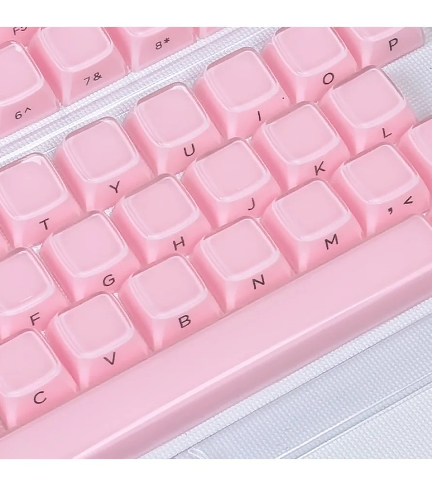 Transparent inner layer solid color - MDA height 132 keys jelly texture - side engraved keycap small full set of outer layer