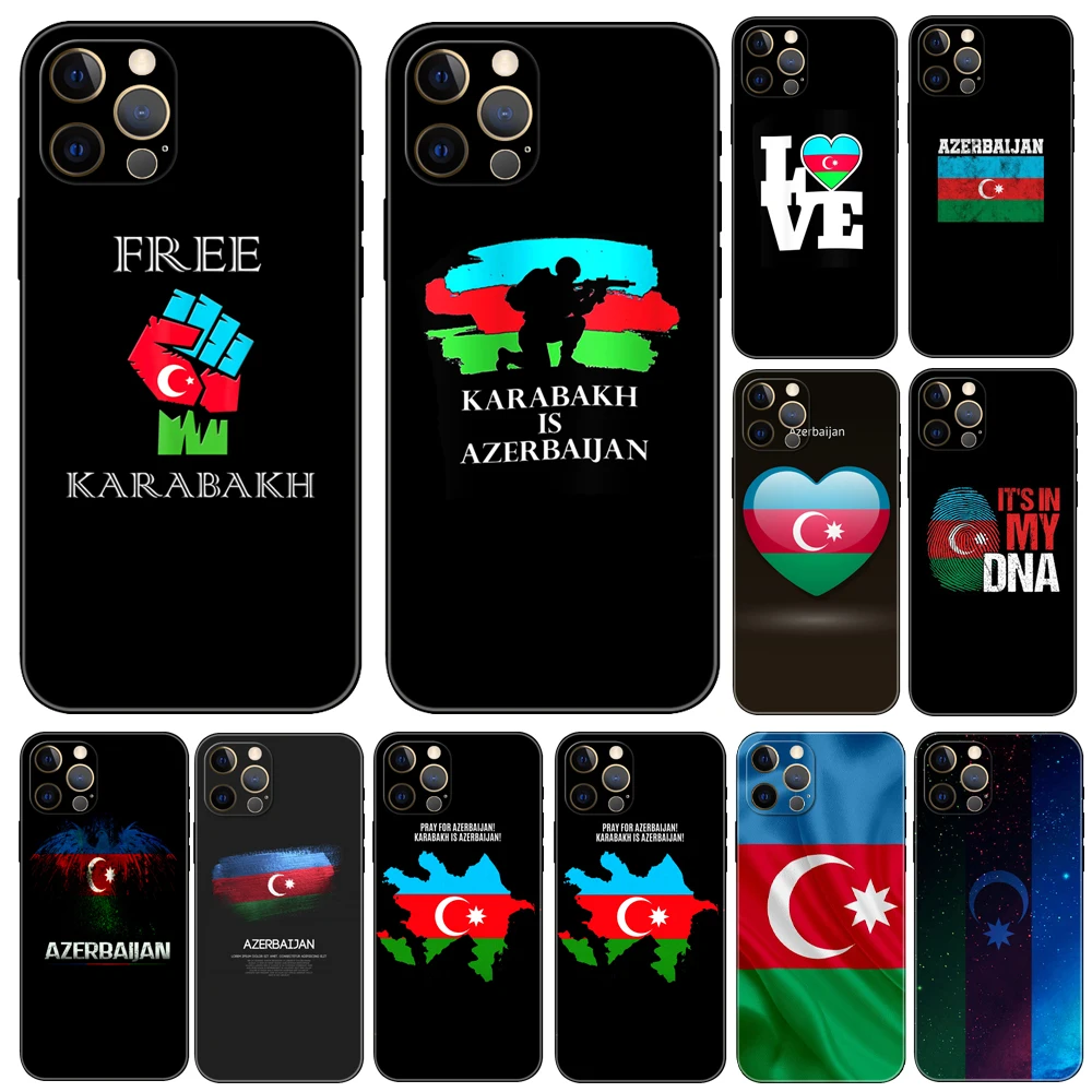 Чехол для iphone из мягкого ТПУ с надписью «i love Азербайджан», 14 дюймов, 2020se, 6, 6s, 7, 8 plus, x, 10, XR, XS, 11, 12, 13, mini pro MAX, черный