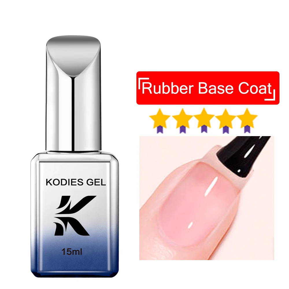 KODIES GEL Base in gomma cappotto Top Coat Gel UV smalto per unghie 15ML Semi permanente UV Super Shine Gel finitura superiore resina forte Gellak