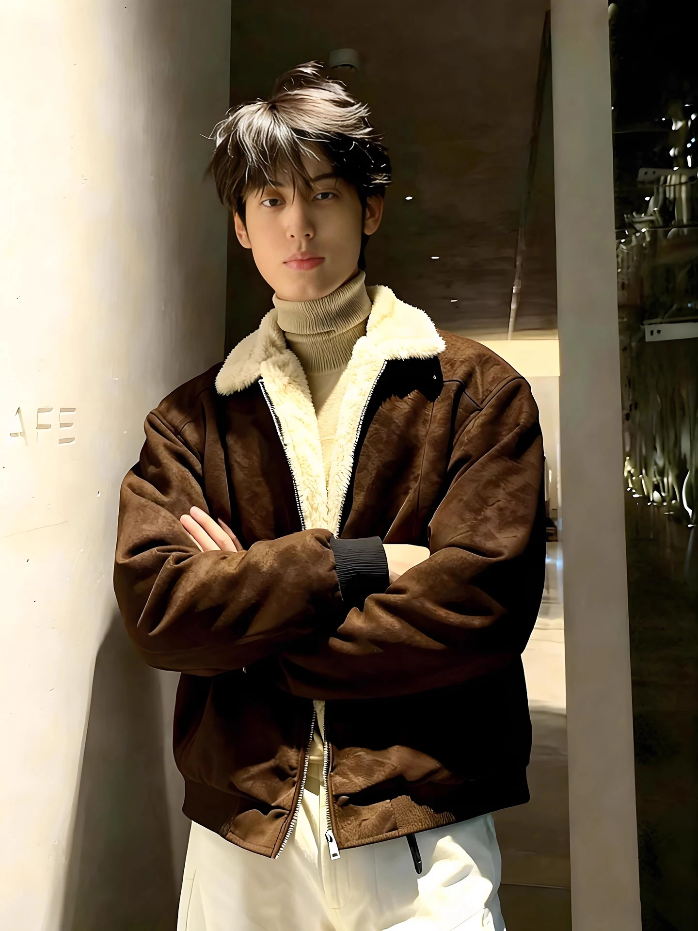 

Утепленная куртка из овечьего вельвета для мужчин и женщин, зимнее теплое пальто из искусственной кожи и хлопка, верхняя одежда с эффектом тай-дай, повседневная, с длинными рукавами, Cleanfit