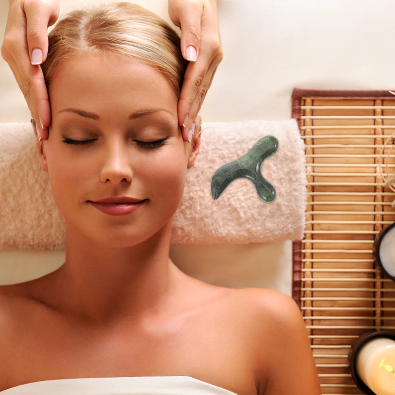 

Stone Massage Stick Jade Foot Hand Body Massage Tool Traditional Shape Comfortable Acupoint Massager Stone Stick Massager