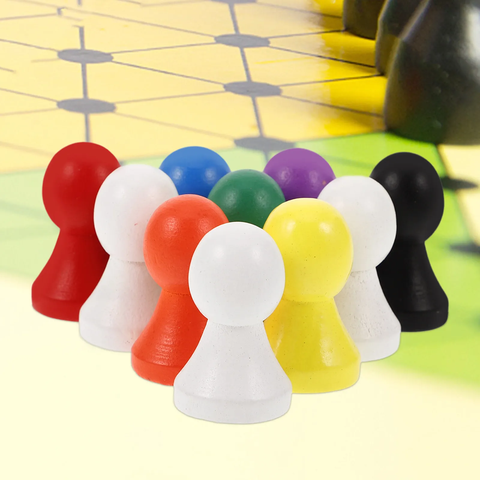 

10pcs Wooden Chess Pieces Game Board Accessories Tabletop Pawn Replacement Parts Wood Gaming Components Durable Smooth Finish