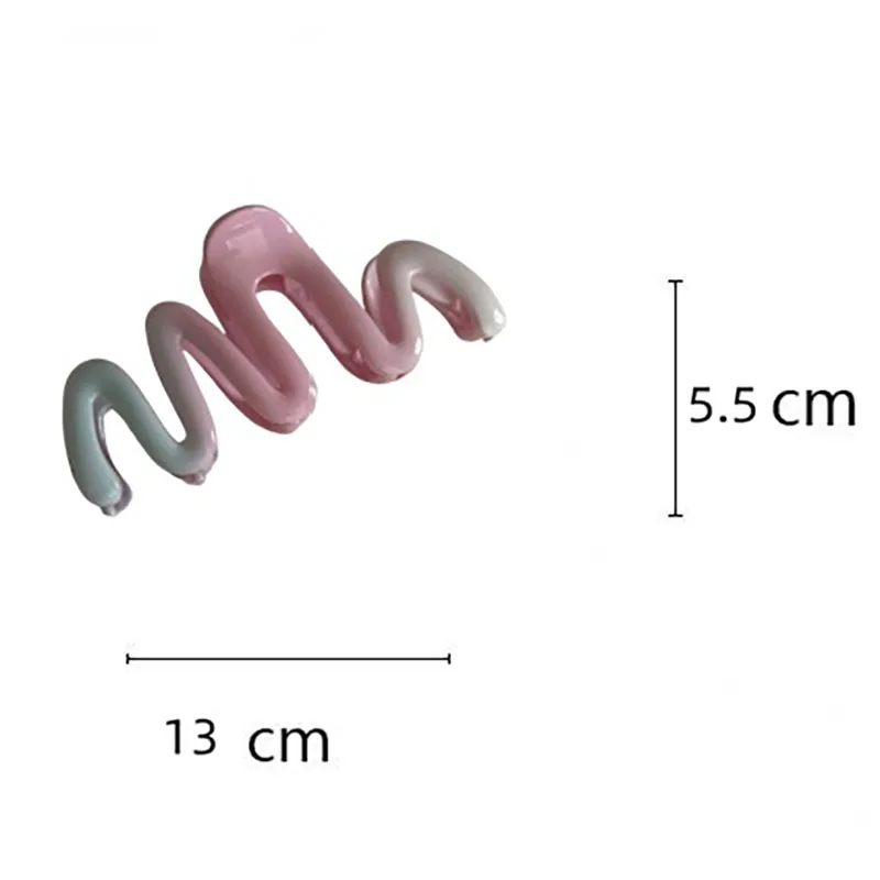 Korean Woman Senior Pink green gradient color Hair Claw Barrettes Girl Fashion Hair Clips Hair Headwear Hair Accessories Hairpin